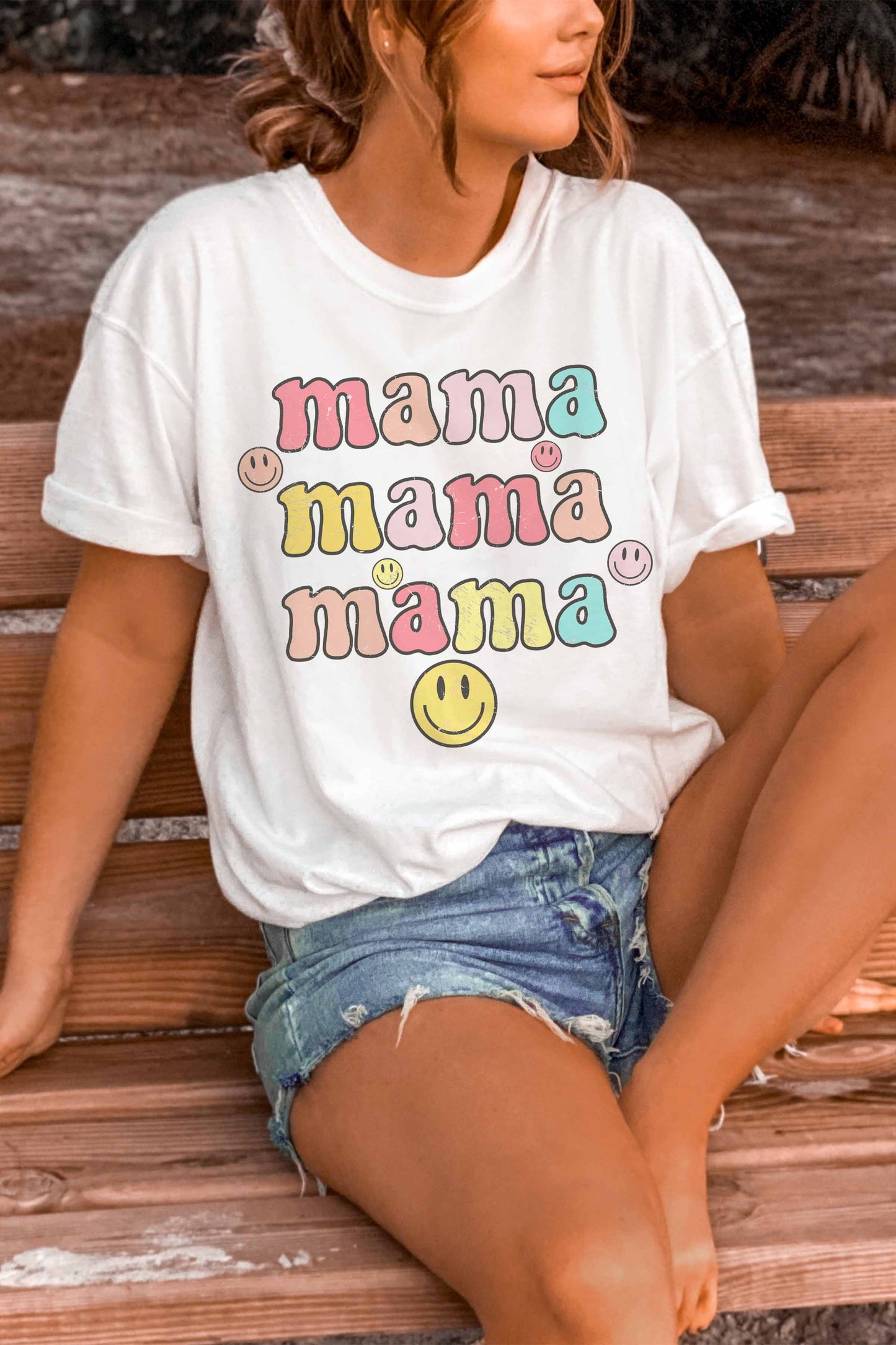 "SMILEY MAMA" GRAPHIC TEE (4215X-TS)