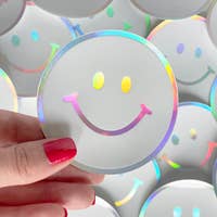 Holographic Smiley Face Sticker