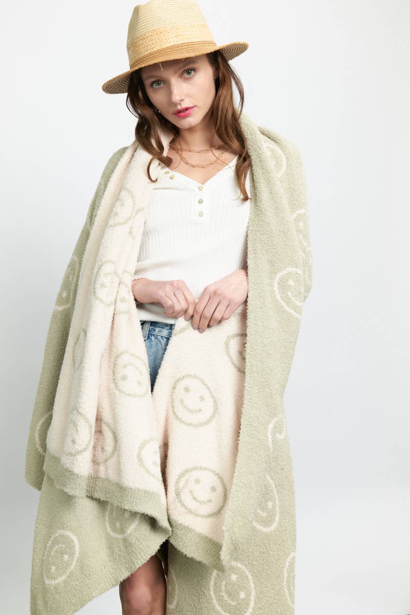 SMILEY FACE PRINTED BLANKET