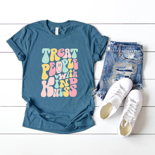 Retro Treat People With Kindness | Short Sleeve Graphic Tee